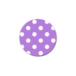Polka Dots - White on Lavender Violet Golf Ball Marker (4 pack)