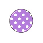 Polka Dots - White on Lavender Violet Hat Clip Ball Marker