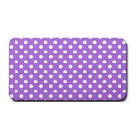Polka Dots - White on Lavender Violet Medium Bar Mat