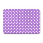 Polka Dots - White on Lavender Violet Small Doormat