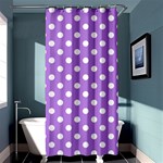 Polka Dots - White on Lavender Violet Shower Curtain 36  x 72  (Stall)