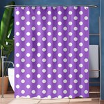 Polka Dots - White on Lavender Violet Shower Curtain 60  x 72  (Medium)