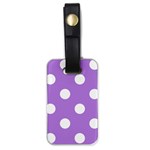 Polka Dots - White on Lavender Violet Luggage Tag (One Side)