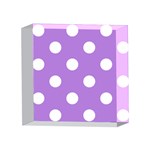 Polka Dots - White on Lavender Violet 4 x 4  Acrylic Photo Block