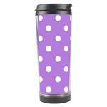 Polka Dots - White on Lavender Violet Travel Tumbler