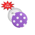 Polka Dots - White on Lavender Violet 1.75  Button (10 pack)