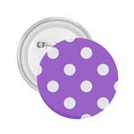 Polka Dots - White on Lavender Violet 2.25  Button