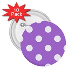 Polka Dots - White on Lavender Violet 2.25  Button (10 pack)