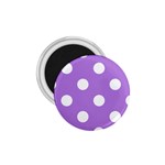 Polka Dots - White on Lavender Violet 1.75  Magnet