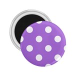 Polka Dots - White on Lavender Violet 2.25  Magnet