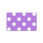 Polka Dots - White on Lavender Violet Magnet (Name Card)