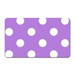 Polka Dots - White on Lavender Violet Magnet (Rectangular)