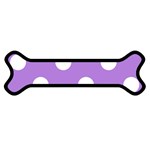 Polka Dots - White on Lavender Violet Magnet (Dog Bone)