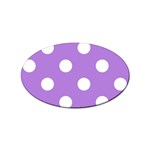 Polka Dots - White on Lavender Violet Sticker Oval (100 pack)