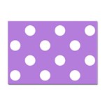 Polka Dots - White on Lavender Violet Sticker A4 (10 pack)