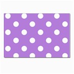Polka Dots - White on Lavender Violet Postcard 4  x 6 
