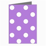 Polka Dots - White on Lavender Violet Greeting Cards (Pkg of 8)