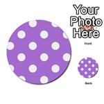 Polka Dots - White on Lavender Violet Multi-purpose Cards (Round)