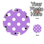 Polka Dots - White on Lavender Violet Playing Cards 54 (Round)