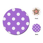 Polka Dots - White on Lavender Violet Playing Cards (Round)