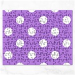 Polka Dots - White on Lavender Violet Jigsaw Puzzle (Rectangular)