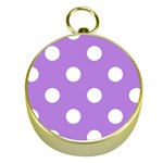 Polka Dots - White on Lavender Violet Gold Compass