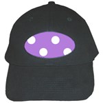 Polka Dots - White on Lavender Violet Black Cap