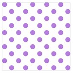 Polka Dots - Lavender Violet on White Large Satin Scarf (Square)