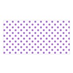 Polka Dots - Lavender Violet on White Satin Shawl