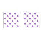 Polka Dots - Lavender Violet on White Cufflinks (Square)