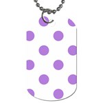 Polka Dots - Lavender Violet on White Dog Tag (One Side)