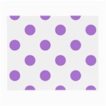Polka Dots - Lavender Violet on White Small Glasses Cloth (2 Sides)