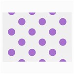 Polka Dots - Lavender Violet on White Large Glasses Cloth