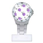 Polka Dots - Lavender Violet on White Nurses Watch