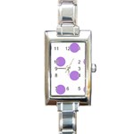 Polka Dots - Lavender Violet on White Rectangle Italian Charm Watch