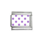 Polka Dots - Lavender Violet on White Italian Charm (9mm)