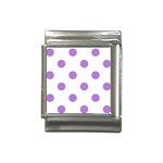 Polka Dots - Lavender Violet on White Italian Charm (13mm)