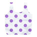 Polka Dots - Lavender Violet on White Full Print Recycle Bag (L)