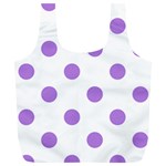 Polka Dots - Lavender Violet on White Full Print Recycle Bag (XL)