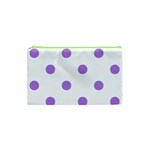 Polka Dots - Lavender Violet on White Canvas Cosmetic Bag (XS)