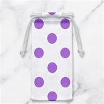 Polka Dots - Lavender Violet on White Jewelry Bag