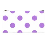 Polka Dots - Lavender Violet on White Pencil Case
