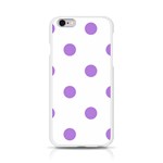 Polka Dots - Lavender Violet on White Apple iPhone 6/6S Silicone Case (Transparent)
