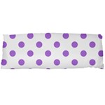 Polka Dots - Lavender Violet on White Body Pillow Case Dakimakura (Two Sides)
