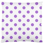Polka Dots - Lavender Violet on White Standard Flano Cushion Case (Two Sides)
