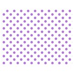 Polka Dots - Lavender Violet on White Double Sided Flano Blanket (Medium)