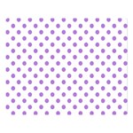 Polka Dots - Lavender Violet on White Double Sided Flano Blanket (Large)