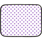 Polka Dots - Lavender Violet on White Fleece Blanket (Mini)