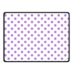 Polka Dots - Lavender Violet on White Fleece Blanket (Small) (One Side)