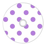 Polka Dots - Lavender Violet on White CD Wall Clock
